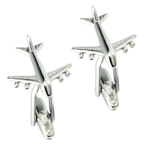 jojofuny Manschettenknöpfe Herren Flugzeug Form Edelstahl Elegante Anzug Schmuck Hemd Knöpfe Für Hochzeit Business Party Geschenk von jojofuny