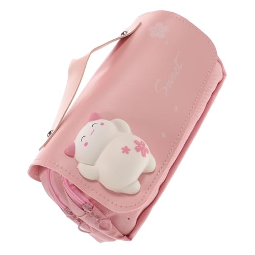 jojofuny Multifunktionale Bleistifttasche mit Großem Fassungsvermögen Kawaii Design Reißverschluss und Cartoon Relief für Schule Büro und Aktivitäten von jojofuny