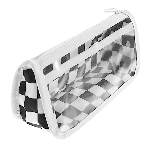 jojofuny Multifunktionaler Bleistiftbeutel mit Schachbrettmuster Großer Tragbarer Organizer für Schule und Robuste Federtasche mit Reißverschluss für Stifte Kosmetik von jojofuny