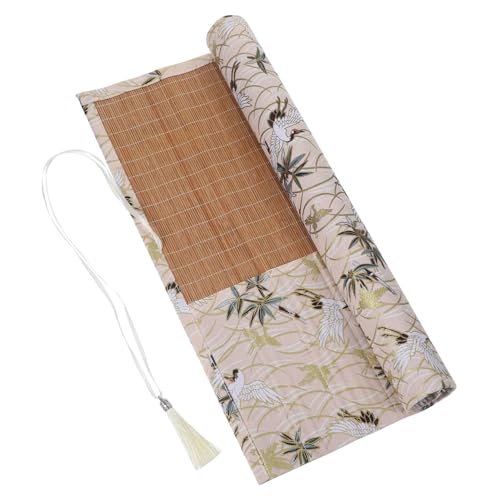 jojofuny Rolltasche für Kalligraphiepinsel Bleistifte und Malerrolle Tragbare Stift Organizer aus Stoff und Bambus für Künstler und Studierende von jojofuny