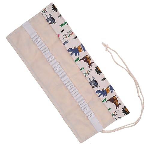 jojofuny Rollen Stiftvorhang Rolling Pen -Beutel Stiftverpackungs-Organizer Bleistift Aufbewahrungstasche Farbstift-Organizer Bleistift Tragetasche Leinentasche Buntstiftträger Segeltuch von jojofuny
