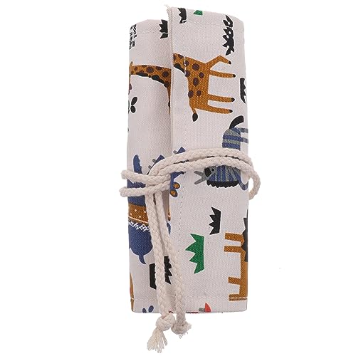 jojofuny Canvas Bleistift Rollmäppchen Mit Großem Fassungsvermögen Tragbare Stifttasche Zum Aufrollen Buntstiftbeutel Aus Segeltuch Für Stifte Und Pinsel Praktisches Mäppchen Zum von jojofuny