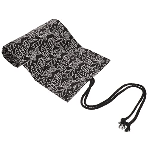 jojofuny Rollmäppchen für Bleistifte Großer Strapazierfähiger Stift Organizer mit Fächern für Künstler zum Zeichnen und Skizzieren Robustem Canvas mit Blattmuster von jojofuny