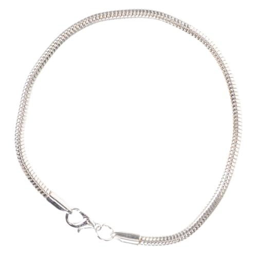jojofuny Silber Schlangenkette Armband Damen Herren Glatte Oberfläche Leichtes Kupfer Schmuckstück Elegant für Hochzeit Party Büro Geschenkbox Inklusive Silberfarben von jojofuny