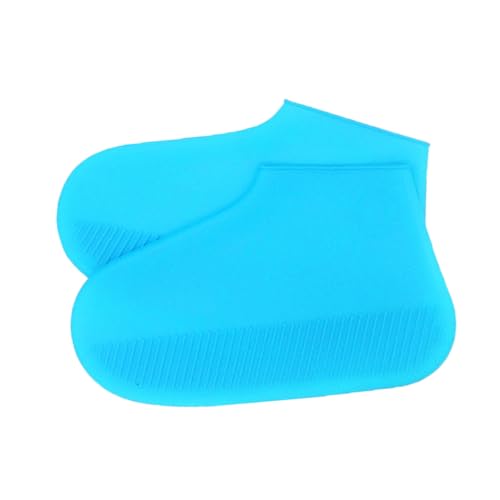 jojofuny Silikon Überschuhe rutschfest Wiederverwendbar Extra Outdoor Schuhüberzug für Herren Damen Regen Schutz Überziehschuhe S Himmelblau von jojofuny