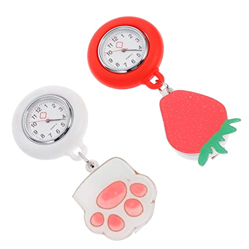 jojofuny Strassbrosche 2st Ausziehbare Schwestern-taschenuhr Herz Taschenuhr Schwesternuhr Mit Quarz Ansteckuhr Am Revers Schwesternuhr Zum Anklemmen Süße Fob Brosche Uhr Hände Mode Glas von jojofuny