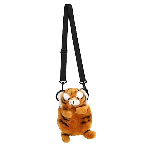 jojofuny Tiger-plüschtasche Tiger-rucksack Strandtasche Tiger-partyzubehör Plüsch-umhängetasche Weiche Umhängetasche Flauschige Taschen Geldbörse Tiger-umhängetasche Tier Kind Handtasche von jojofuny