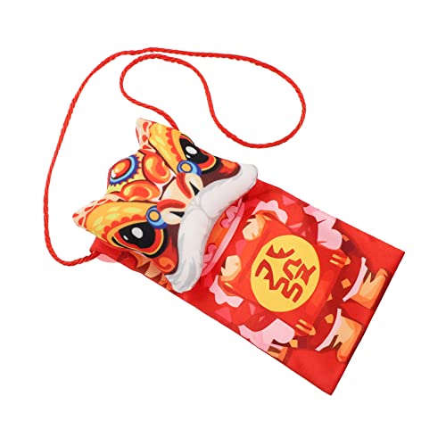 jojofuny Umhängetasche Chinesischer Neujahr Geldbeutel Crossbody Tasche mit Glücksmuster für Mädchen Candy Bag und Handytasche Geschenkidee von jojofuny