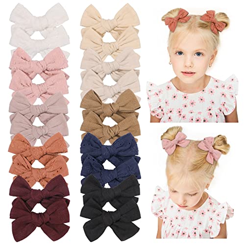 Jollybows 20 Stück Baby Mädchen Haarschleifen, 8,9 cm Haarspangen Haarklammern Haarclips Spangen Baby Haarschmuck für Mädchen Kinder Teenager Damen von jollybows