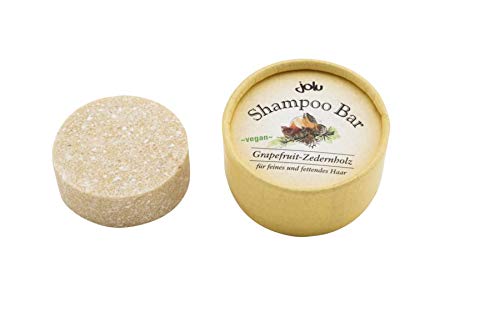 jolu Naturkosmetik Festes Shampoo Grapefruit Zedernholz Bio Haarseife fettendes und feines Haar, Shampoo Bar Naturkosmetik Damen Männer, Seife für Haare, Plastikfreies Shampoo vegan ohne Tierversuche von jolu Naturkosmetik