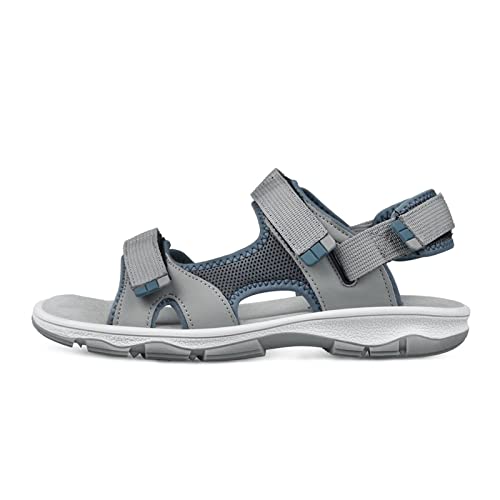 jonam Damen Sandalen Frauen Outdoor Sandalen Lässige flache Mode Rutschfeste Atmungsaktive Tragbare Weibliche Sommer Strand Trekking Schuhe(Color:Grijs,Size:41 EU) von jonam