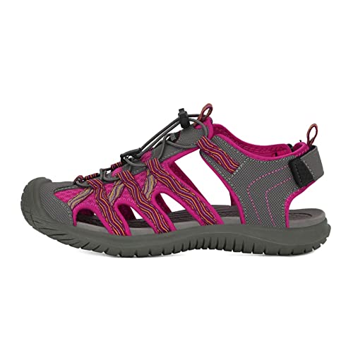 jonam Damen Sandalen Frauen Sandalen flach lässig Outdoor TOCECAP Schutz Trekking Rutschfeste Schuhe Komfort tragen Rissistierende Modestrand(Color:Pink,Size:36 EU) von jonam