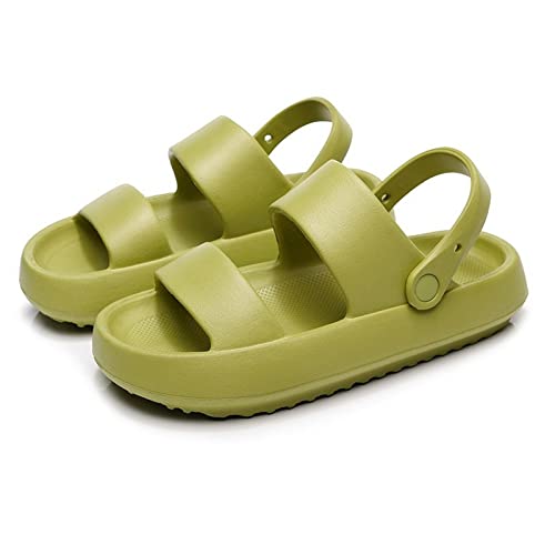 jonam Damen Sandalen Frauen Sommer dicke Plattform Hausschuhe Strand Flip Flops Weiche Sohle Slide Sandalen Freizeit Männer Damen Indoor Bad Anti-Rutsch Schuhe(Color:Green,Size:39 EU) von jonam