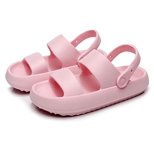 jonam Damen Sandalen Frauen Sommer dicke Plattform Hausschuhe Strand Flip Flops Weiche Sohle Slide Sandalen Freizeit Männer Damen Indoor Bad Anti-Rutsch Schuhe(Color:Pink,Size:36 EU) von jonam