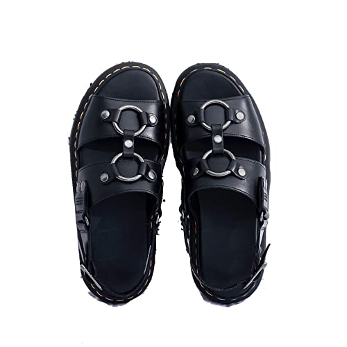 jonam Damen Sandalen Mode Sommer Paar Sandalen Rindssandalen for Frauen Knöpfe Frauen Schuhe Hausschuhe Männer Schuhe Sandalias(Size:38 EU) von jonam