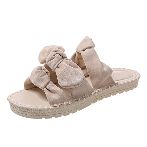 jonam Damen Sandalen Shoes Open Toe Flat Sandals Comfortable Bow Flat Sandals(Size:40 EU) von jonam