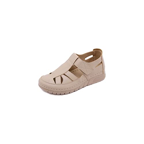 jonam Damen Sandalen Shoes Wedges Lightsome Hollow Out Cool Big Yards(Color:Beige,Size:35 EU) von jonam