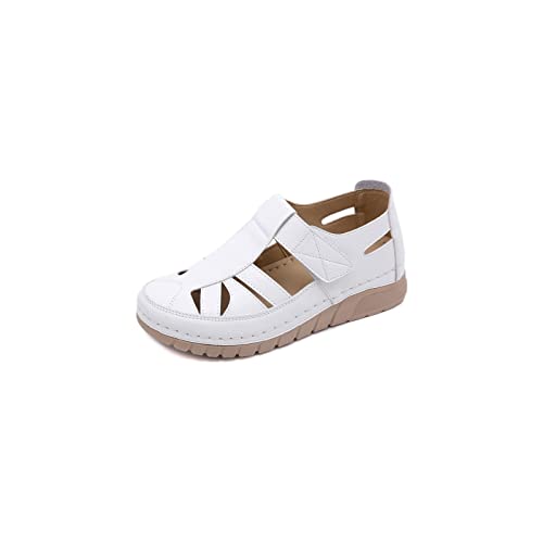 jonam Damen Sandalen Shoes Wedges Lightsome Hollow Out Cool Big Yards(Color:White,Size:41 EU) von jonam