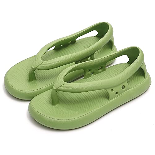 jonam Damen Sandalen Sommer Frauen Hausschuhe Flip Flops Dicke Bodensandalen Frauen Paare Outdoor Rutschfeste Sohle Casual Beach Casual Home Slipper(Color:Green,Size:40-41(fit 39-40)) von jonam