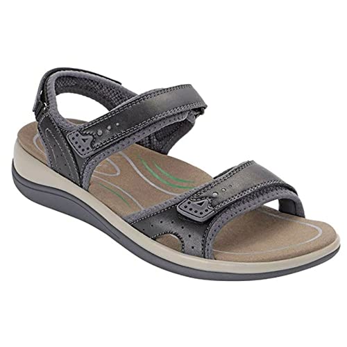 jonam Damen Sandalen Sommerschuhe for Frauen Sandalen Hohl Runde Zehenkomfort Damen Flache Feste Farbe Lässige Weibliche Schuhe Sandalias(Color:Grijs,Size:36 EU) von jonam