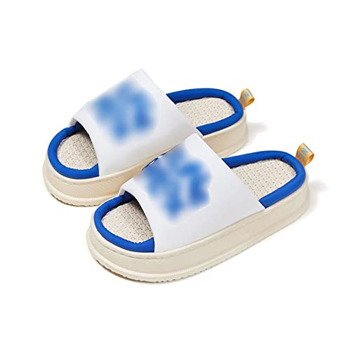 jonam Damen Sandalen Sticker leinen Hausschuhe Frauen Hause Schuhe plattform Sommer gleitet Indoor männer frühling draußen Sandalen Street Gummi(Color:White,Size:CN39-40 Insole 250mm) von jonam