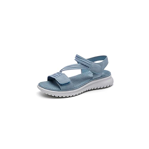 jonam Damen Sandalen Summer Sport Women Sandals Plus Size Soft Beach Shoes Flat Female Sandals Slippers(Color:Blue,Size:42 EU) von jonam