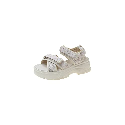 jonam Damen Sandalen Women Platform Heels Sandals Summer Embroidery Casual Outdoor Leisure Sandal Shoes(Color:White,Size:38 EU) von jonam