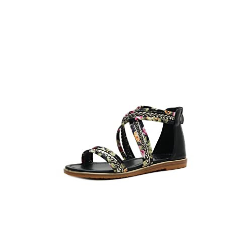 jonam Damen Sandalen Women’s Sandals Summer Shoes Ladies Casual Flat Non-Slip Open Toe Sandals Plus Size(Color:Black,Size:41 EU) von jonam