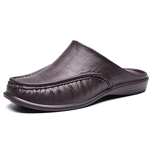 jonam Damenschuhe Men Slippers Eva Slip on Flats Shoes Walking Shoes Men Half Slipper Comfortable Soft Household Sandals(Color:Dark Brown,Size:43 EU) von jonam