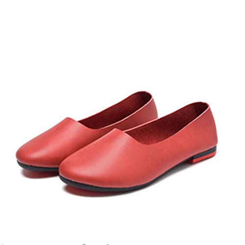 jonam Damenschuhe Women's Flat Shoes Spring Women's Shoes Casual Shoes(Color:Red,Size:38 EU) von jonam