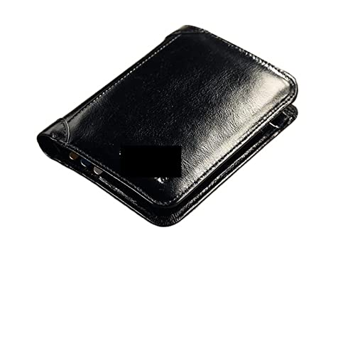 jonam Geldbörse für Damen Classic Style Wallet Genuine Leather Men Wallets Short Male Purse Card Holder Wallet Men (Color : Black) von jonam