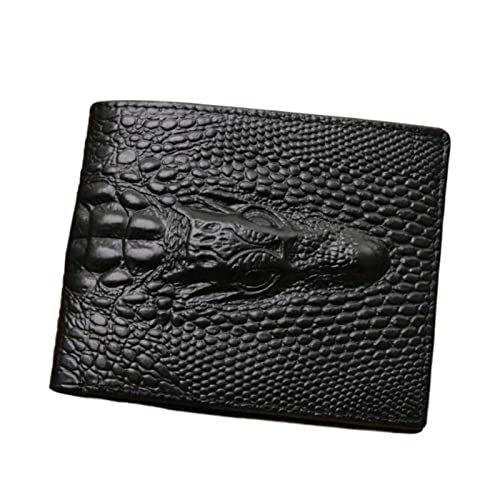 jonam Geldbörse für Damen Crocodile Skin Wallet Men Genuine Leather Small Zipper Short Men Wallets Credit Card Holders Coin Pocket Purse Alligator von jonam