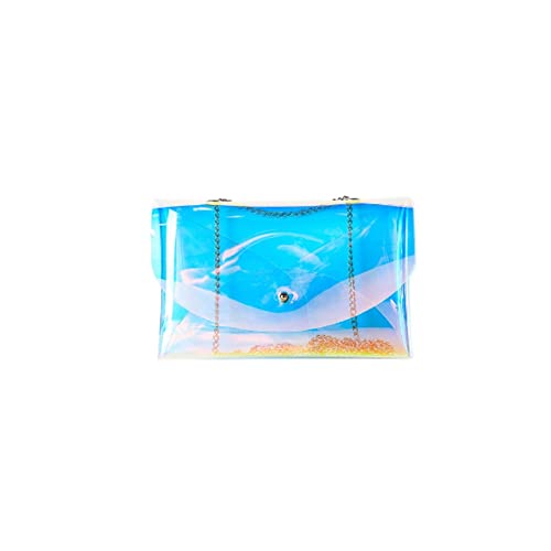 jonam Geldbörse für Damen Frauen Laserbeutel Mini Schulter Messenger Bag Wasserdichte Umschlag Crossbody Transparente kosmetische Handtasche von jonam