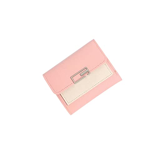jonam Geldbörse für Damen Kleine Brieftasche Weibliche Kurze Faltbare Persönlichkeit Student Nette Mini Mode Brieftasche Münze Geldbörse Designer Brieftasche (Color : Pink) von jonam