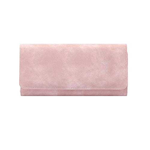 jonam Geldbörse für Damen Lange Wallet Female Sektion Neue Art und Weise einfache Nette kleine Persönlichkeit Folding Wallet (Color : Long pink) von jonam