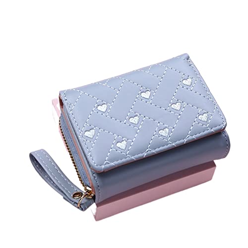 jonam Geldbörse für Damen Wallets for Women Kawaii Cute Wallet Luxury Designer Lady Wallet Pink Purse Womens Wallet Small Women Leather Wallet Coin Purse (Color : Blue) von jonam