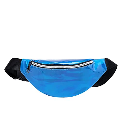 jonam Gürteltasche Anti-verschüttete Brusttasche Verstellbare Taille Mode Lauf Damen Multifunktions-Reflektierende Laser-Gürteltasche(Color:Blue) von jonam