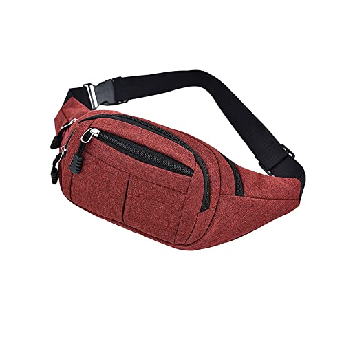 jonam Gürteltasche Damen und Männer Mode Einfache Taille Tasche Multifunktionale Tragbare Diagonalbeutel Taille Tasche(Color:Red) von jonam