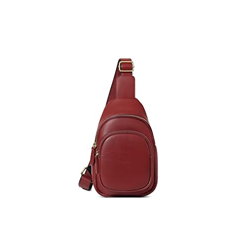 jonam Gürteltasche Mode Dame Brusttasche Taille Tasche Messenger Bag Weibliche Pu. Leder Taille Tasche Geldbörse Tasche Brieftasche(Color:Red) von jonam