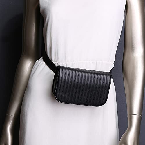 jonam Gürteltasche Mode Schwarze Leder Taille Tasche Frauen Tasche Tasche Casual Leder Taille Tasche Brieftasche(Color:A) von jonam