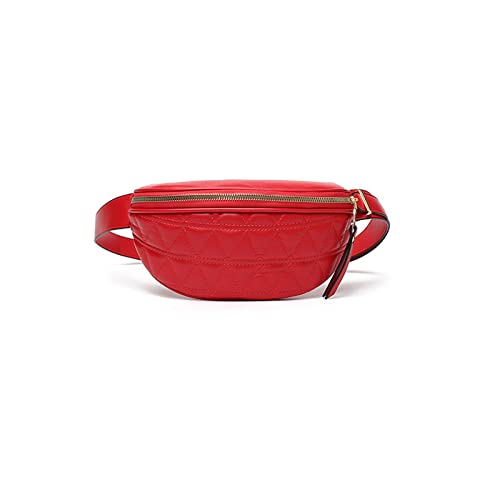 jonam Gürteltasche Pu. Leder Damen Gürteltasche Feste Farbe Sommer Mode Gürtel Tasche Mobile Brieftasche Brusttasche(Color:Red) von jonam