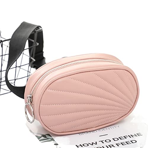 jonam Gürteltasche Waist Bag Women Leather Bags for Women Pack Waist Bag Girls Round Belt Bag Chest Handbag(Color:Pink) von jonam