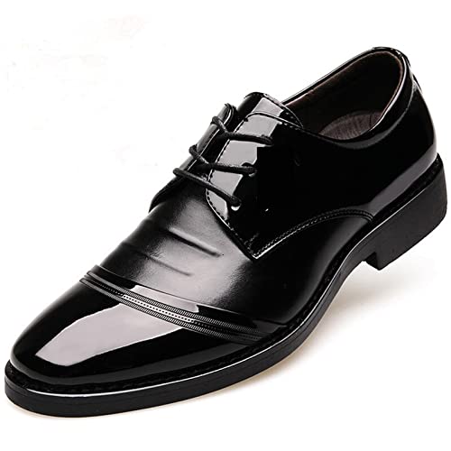 jonam Herrenschuhe Business Men Leather Brown Shoes Oxford Shoes Men's Shoes Flat Shoes Pointed Toe Dress Shoes(Size:44 EU) von jonam