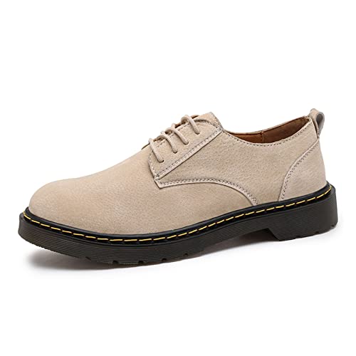 jonam Herrenschuhe Casual Suede Leather Men Shoes Spring Breathable Oxfords Male Footwear Business Men Oxford Shoes Formal Dress Brand Shoe(Color:Beige,Size:44 EU) von jonam