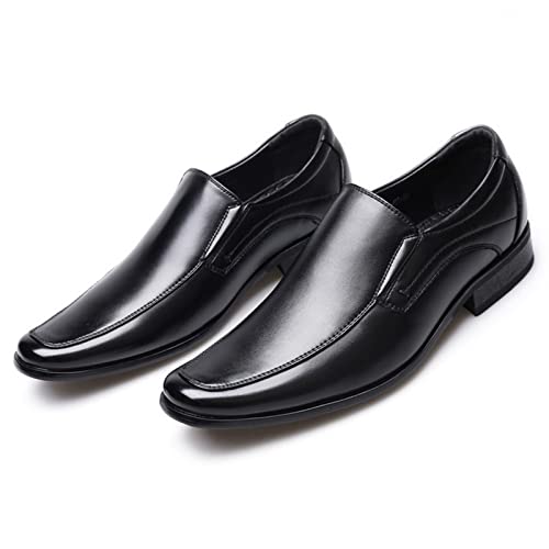 jonam Herrenschuhe Classic Business Men Dress Shoes Elegant Formal Wedding Shoes Men Slip On Office Oxford Shoes Men Black Brown(Color:Black,Size:44 EU) von jonam