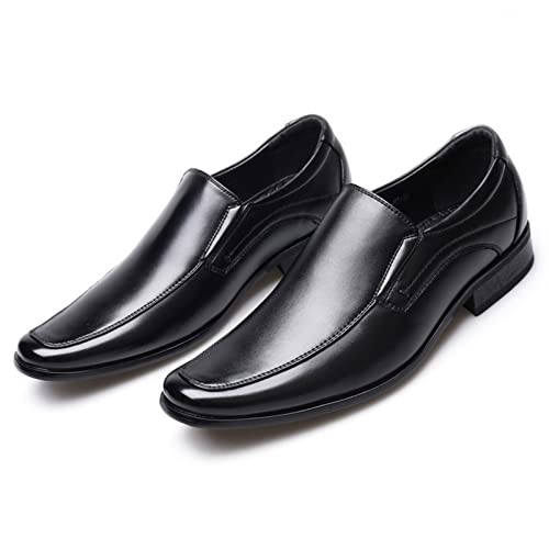 jonam Herrenschuhe Classic Business Men Dress Shoes Elegant Formal Wedding Shoes Men Slip On Office Oxford Shoes Men Black Brown(Color:Black,Size:46) von jonam