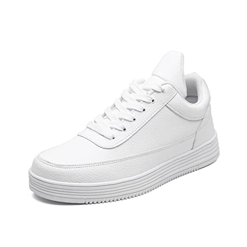 jonam Herrenschuhe Elevator Male Sneakers White Board Shoes Height Increasing Mens Shoes Invisible Inner Heightening Leisure Sports Shoes Male(Color:White,Size:38 EU) von jonam