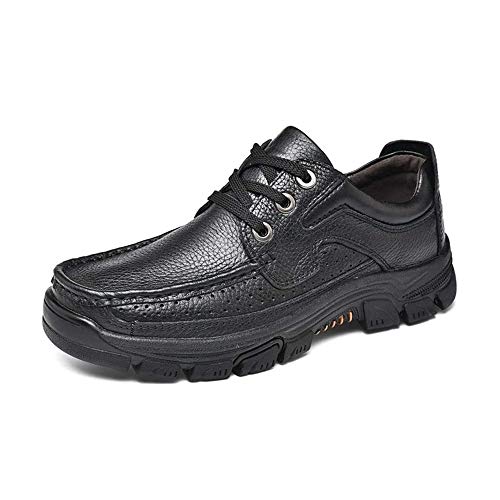 jonam Herrenschuhe Freizeitschuhe Klassisches Geschäft for Männer echtes Leder Bequemes Lenient Kleid Hochzeit Loafers Anti-Rutsch-Flache Schnürschuhe runde Zehe Oxford-Schuhe Männer (Farbe: Braun, Gr von jonam