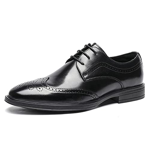 jonam Herrenschuhe Genuine Leather Men Dress Shoes Luxury Comfortable Gentleman and Formal Shoes Wedding Office Business Shoes for Male(Color:Black,Size:39 EU) von jonam