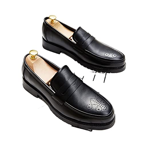 jonam Herrenschuhe Golden Sapling Leisure Brogue Shoes Men Dress Loafers Classics Mens Casual Business Shoe Retro Flats Male Formal Flat(Color:Black,Size:39 EU) von jonam